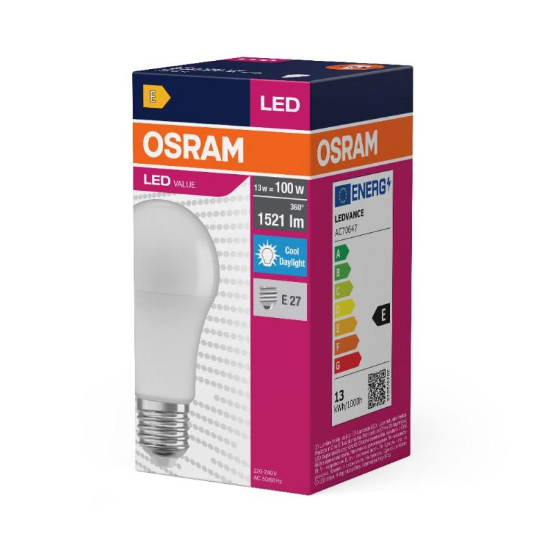 OSRAM E27 VALUE CLASSIC LED Lampe A100 13 W wie 100w 6500K kaltweißes Licht